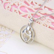 Mother&#039;s Day Love Mom Child Crystal Pendant Chain Necklace Jewelry Family Gifts N4