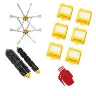 Hongfa Irobot Roomba Replacement Kit 6 Arms Side Brush, Flexible Beater Brush, Bristle Brush, Yellow Hepa Filter...