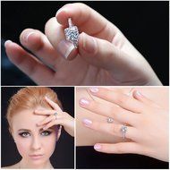 Fashion Women Zircon White Sapphire Silver Plated Wedding Ring Size 6-9 Jewelry (7) N2