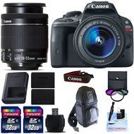 Canon EOS REBEL SL1 + Canon 18-55mm f/3.5-5.6 STM Standard Zoom Lens, + 2 32GB Transcend SD Memory Cards + 3 Piece...