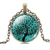 Vintage Eternal Life &amp;Tree 3D Pattern Art glass Pendant cabochon chain Necklace