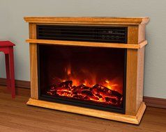 Lifesmart Easy Large Room Infrared Fireplace Includes Deluxe Mantle In Burnished Oak &amp; Remote N2
