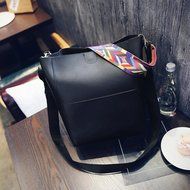 AutumnFall Women Shoulder Vintage Leather Female Bag Crossbody Shoulder Bags+Clutch Bag (Black) N11