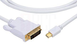 Mini DisplayPort to DVI Cable - Thunderbolt compatible, DVI-D Single Link, White - 3 Feet by BuyCheapCables&reg; N2