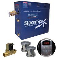 Steam Spa OA1200BN-A Oasis 12 KW Quick Start Acu-Steam Bath Generator Package with Built-In Auto Drain, Brushed...