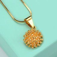 18K Yellow Gold Filled NEW Pendant Necklace 18&quot;Link GF Fashion Jewelry N2