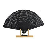 Derker Japannese Design Handmade Fully Bamboo Hollow Handheld Folding Fan with a Faint Fragrance(a pendant is... N2