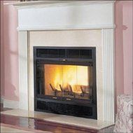 Majestic WMC36 36" Heat Circulating Wood Burning Fireplace with Doors from the R, Black