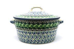 Polish Pottery Baker - Round Covered Casserole - Kiwi