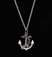 Hot Vintage Cute Silver Retro Anchor Alloy Chain Pendant Necklace N2