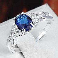 Charming Jewelry Blue Sapphire Gemstone 925 Silver Ring Wedding New Size 5-10 (7) N4