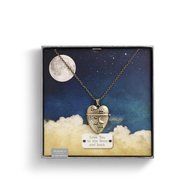 Demdaco Story Heart Pendant - Moon and Back 32&quot; Brass Necklace &amp; Locket N2