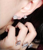 Creative 1PC Bow Arrow Crystal Ear Stud Women&#039;s Fashion Earrings Jewelry Gift N8