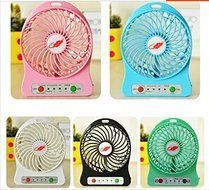 Portable Rechargeable 4 Inch Mini Fan With Adapter and USB Charge Cable for Outdoor Activities (Red) N6