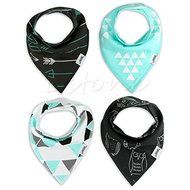 Unisex 4pcs Cotton Baby Feeding Saliva Towel Dribble Triangle Bandana Bibs