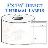 1 Roll - 3x1.5 Direct Thermal Labels for Zebra GC420d GC420t GK420d GK420t GX420d GX420t LP2844 LP2442 TLP2844...