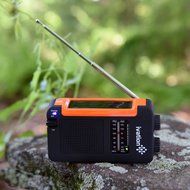 Ivation Portable Solar &amp; Hand Crank AM/FM Weather Radio, Compact Size Emergency Camping Device, Built in External... N7