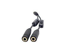 CY Black 3.5mm Stereo Male to Double 3.5mm Female Audio Headphone Y Splitter Cable with Volume Switch N2