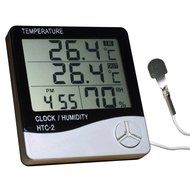 Gigibon GG-HTC2 Travle Alarm Clock and Digital Hygrometer Temperature Humidity Monitor, Large LED Display, Battery...