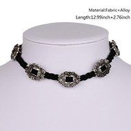 Fashion Braided Velvet Choker Collar Carved Flowers Chain Necklace Punk Jewelry N4