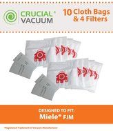 10 Miele FJM Deluxe Cloth Bags &amp; 4 Filters for Miele Vacuum Cleaners S246 S256 S300 S700 S4000 S6000, Miele Part...