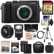 Panasonic Lumix DMC-GX8 4K Wi-Fi Digital Camera Body (Silver) with 12-35mm f/2.8 OIS Lens + 64GB Card + Battery...