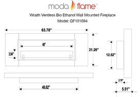 Moda Flame Wraith Ventless Bio Ethanol Wall Mounted Fireplace N7