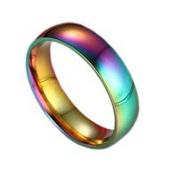 #7-13 Rainbow Titanium Steel Rings Men/Womens Engagement Wedding Jewelry New (11)