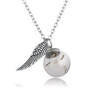 Fashion Wing Glass Ball Dandelion Seeds Pendant Necklace Women Men Charm Jewelry N2