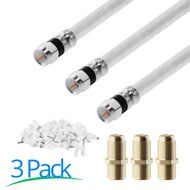 RG-6 | 25 Ft | Black | 2 Pack | UL CL2 Certified Cable Quad Shielded Coaxial Cable For Satellite TV &amp; High Speed... N9