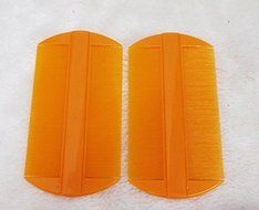NEW 2 PCS PLASTIC BROWN TOOTH COMB REMOVE FLEA TICK LICE NIT HAIR CARE UNISEX