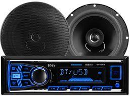 BOSS AUDIO 638BCK Package Includes 611UAB Single-DIN AM/FM Mechless Bluetooth Enabled/Audio Streaming Digital... N3