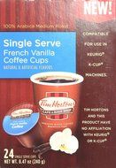 Tim Hortons French Vanilla Coffee 72 Count N5