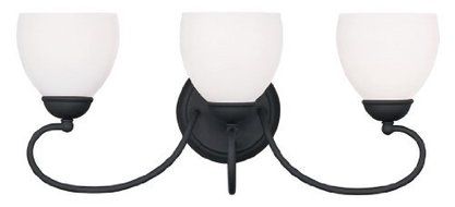 Livex Lighting 4753-04 Brookside 3-Light Bath Light, Black by Livex Lighting