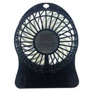 Xboard 3 Speeds Rechargeable Mini USB Fan Portable Desktop Fan with LED Light - Black N5