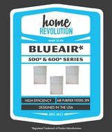 3 Blueair 500 600 501, 503, 550E, 601, 603, 650E Series Comparable Air Purifier Filters; A Home Revolution Brand... N2