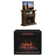 Complete Set Corinth Media Mantel in Vintage Cherry with 23&quot; Infrared Spectrafire Plus Insert with Safer Plug