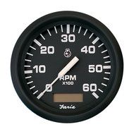 Faria 4" Tachometer w/Hourmeter - 6,000 RPM (Gas - Inboard) - Euro Black