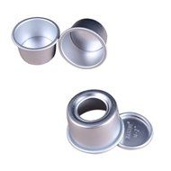 Jcrystal 5Pcs/Pack 2&quot; Aluminum Alloy Cake Mold Removable Bottom Pudding Mold DIY Baking Kitchen Tools