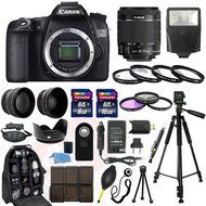 Canon EOS 70D SLR Camera with EF-S 18-55mm f/3.5-5.6 IS II SLR Lens - Mark II + 58mm 2X Professional Telephoto...