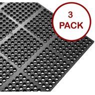 Tiger Chef Interlocking Floor Mat, 3-Feet x 3-Feet x 1/2-Inch, Black Anti-Fatigue Rubber Floor Mat 36 by 36 inches...