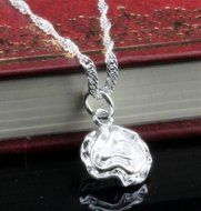 925 Sterling silver Plated Fashion Women Rose Pendant Necklace Chain Jewelry NEW