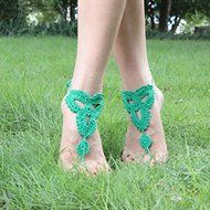 Candy Color Cute Sandals Crochet Cotton Foot Jewelry Anklet Bracelet Ankle Chain N4
