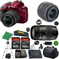 Nikon D3400 International Version - No Warranty, 18-55mm f/3.5-5.6 VR, Tamron 70-300mm DI LD Zoom, 2pcs 16GB ZeeTech...
