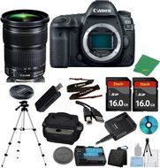 Canon EOS 5D Mark IV DSLR with 24-105mm IS STM + 2pcs 16GB Memory Card + Case + Card Reader + Tripod + 6pc ZeeTech...