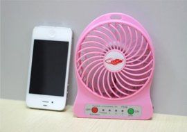 Portable Rechargeable 4 Inch Mini Fan With Adapter and USB Charge Cable for Outdoor Activities (Red) N7