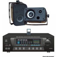 Pyle Stereo Receiver and Marine Speaker Package - PT270AIU 600 Watts Stero Receiver AM-FM Tuner, USB/SD, Ipod... N2