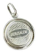 Round Small Virgin Mary and Baby Jesus Pendant Silver 925 Jerusalem Amulet 1" N2