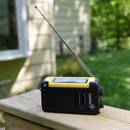 Ivation Portable Solar &amp; Hand Crank AM/FM Weather Radio, Compact Size Emergency Camping Device, Built in External... N12