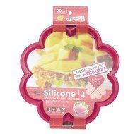 Pearl metal suite cross heart 2 silicone 1/4 shallow Heart cake type 20cm D-1557 (japan import)